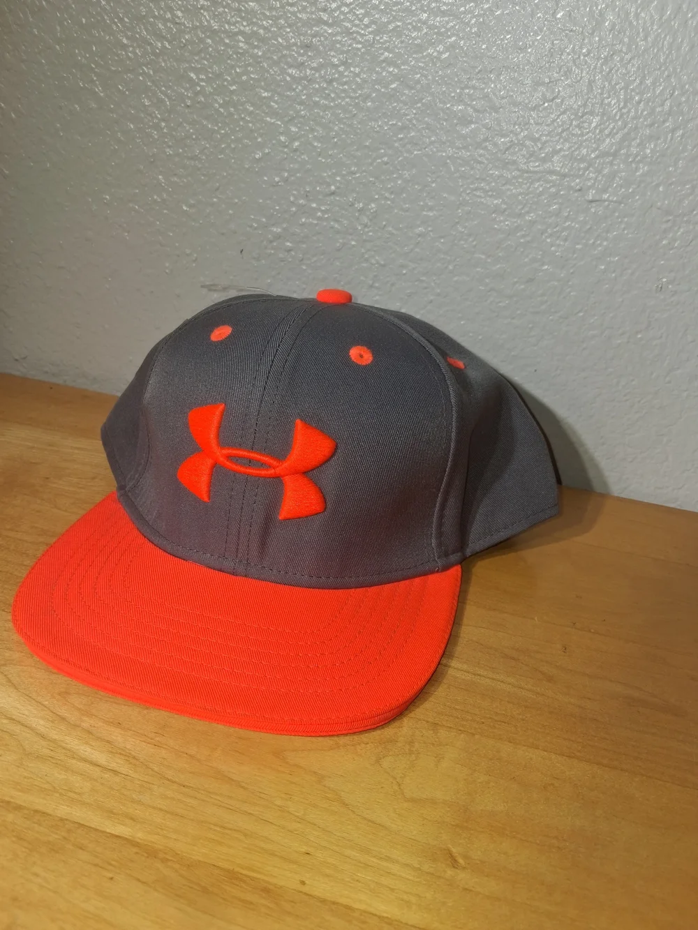 Under Armour Gray and Neon Orange Snapback Hat